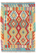 Handgewebter Kelim-Teppich aus Schurwolle, 107 × 152 cm