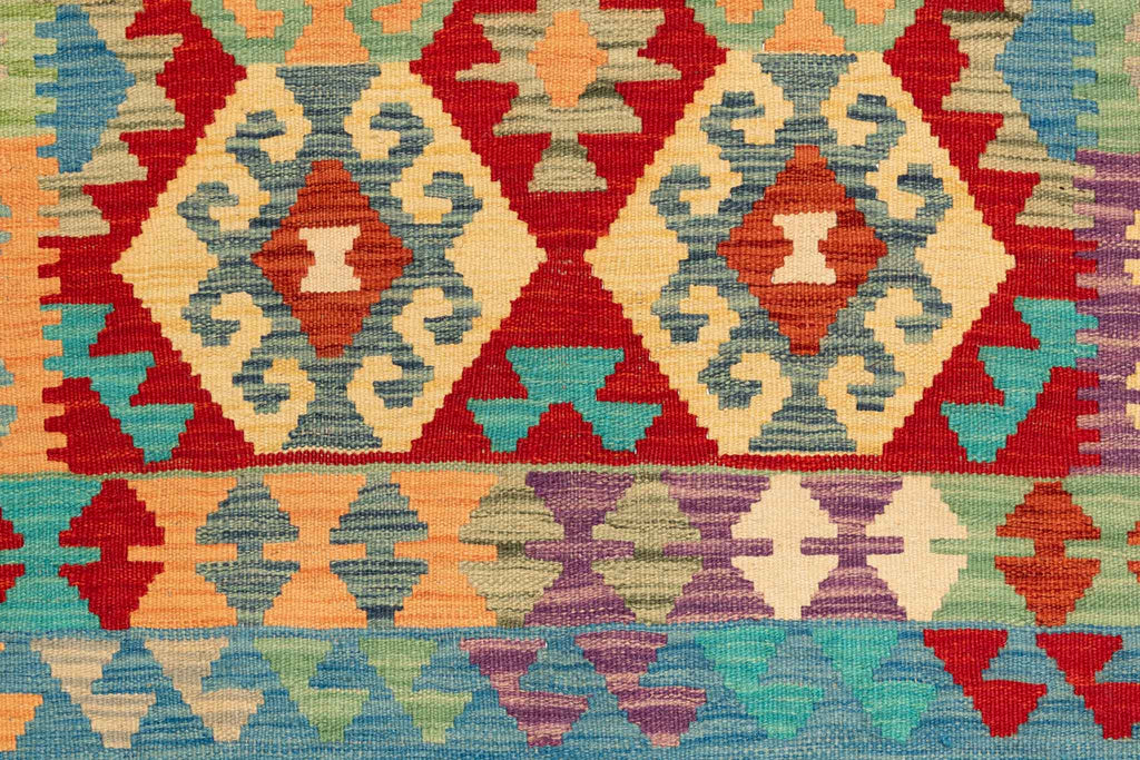 Handgewebter Kelim-Teppich aus Schurwolle, 107 × 152 cm