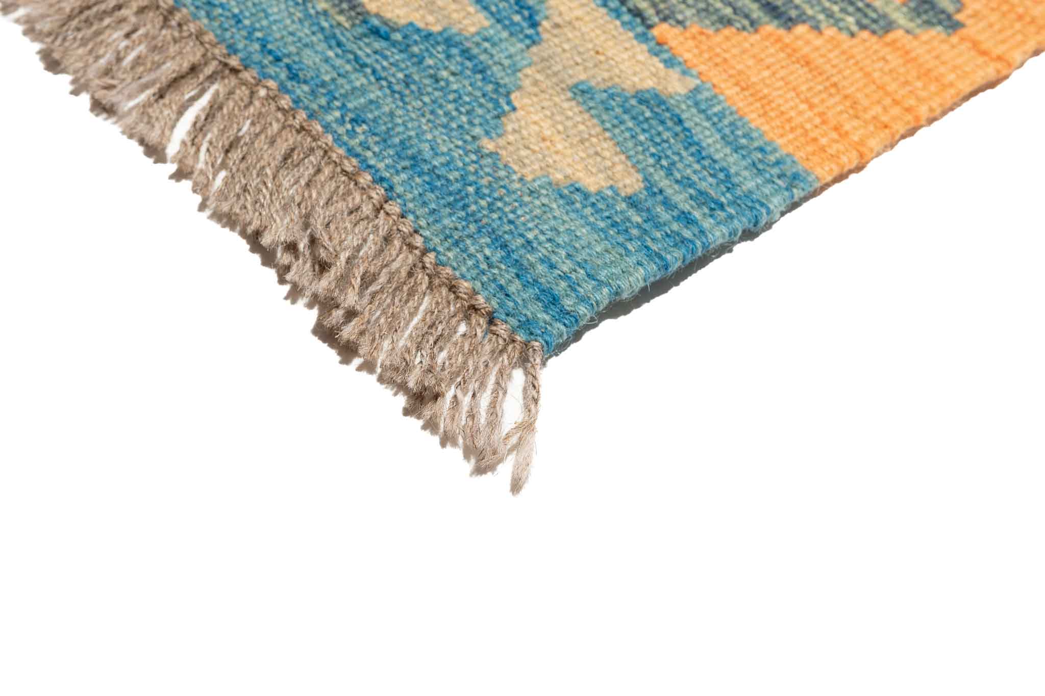Handgewebter Kelim-Teppich aus Schurwolle, 107 × 152 cm