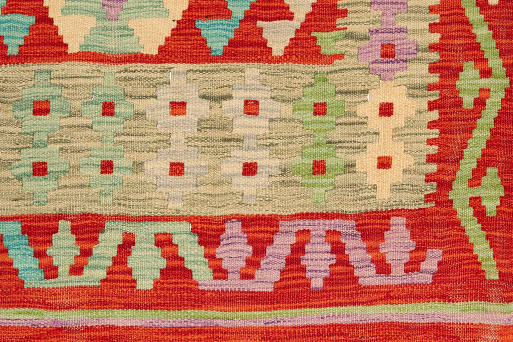 Handgewebter Kelim-Teppich aus Schurwolle, 98 × 148 cm
