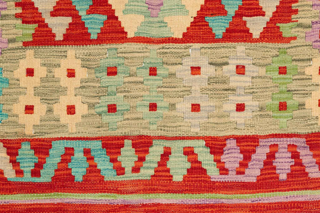 Handgewebter Kelim-Teppich aus Schurwolle, 98 × 148 cm