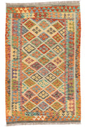 Handgewebter Kelim-Teppich aus Schurwolle, 117 × 189 cm