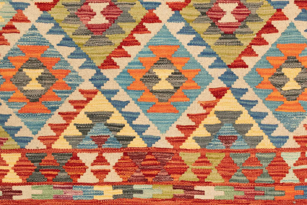 Handgewebter Kelim-Teppich aus Schurwolle, 125 × 177 cm