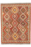 Handgewebter Kelim-Teppich aus Schurwolle, 145 × 196 cm