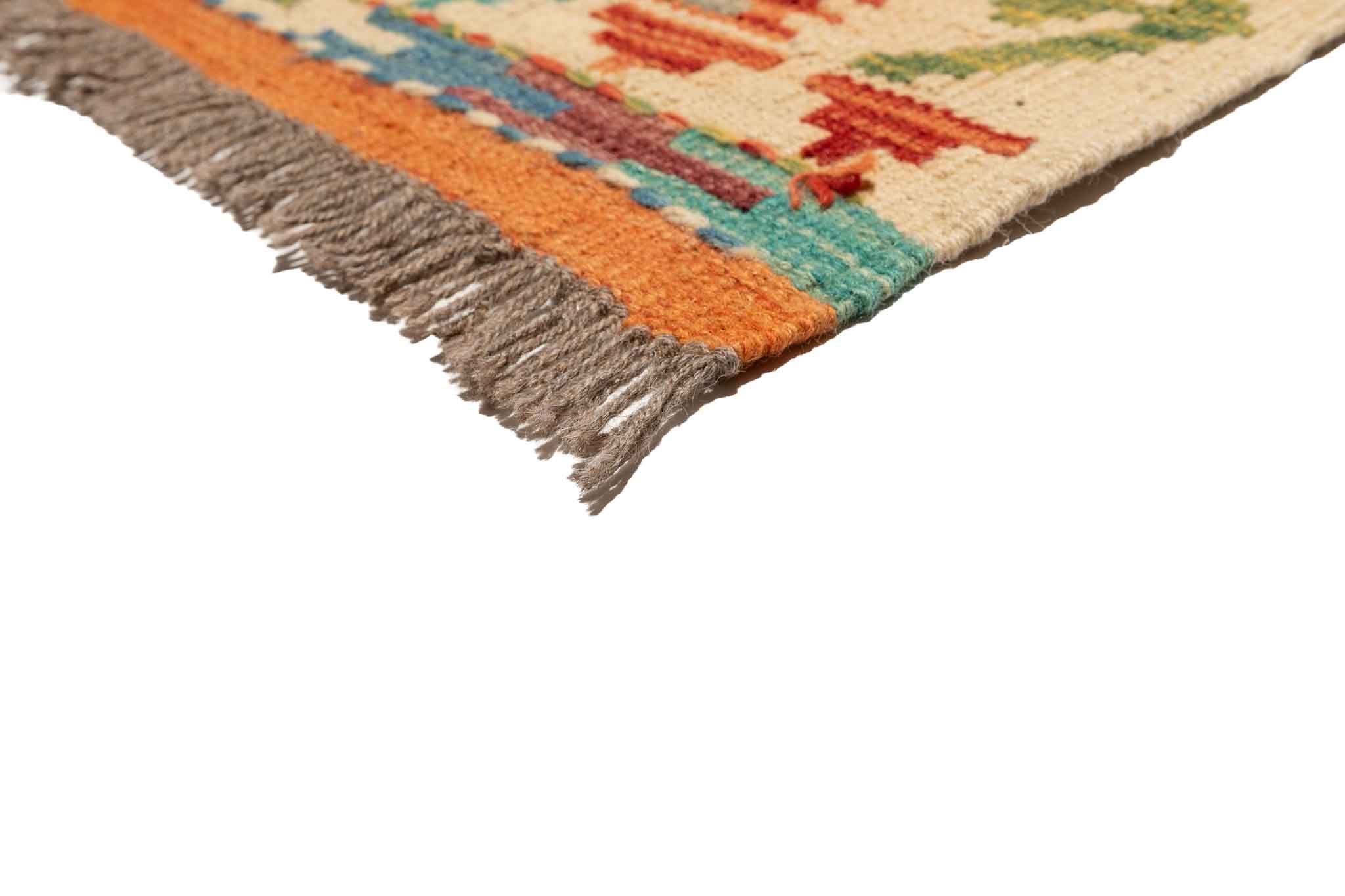 Handgewebter Kelim-Teppich aus Schurwolle, 151 × 198 cm