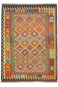 Handgewebter Kelim-Teppich aus Schurwolle, 177 × 243 cm