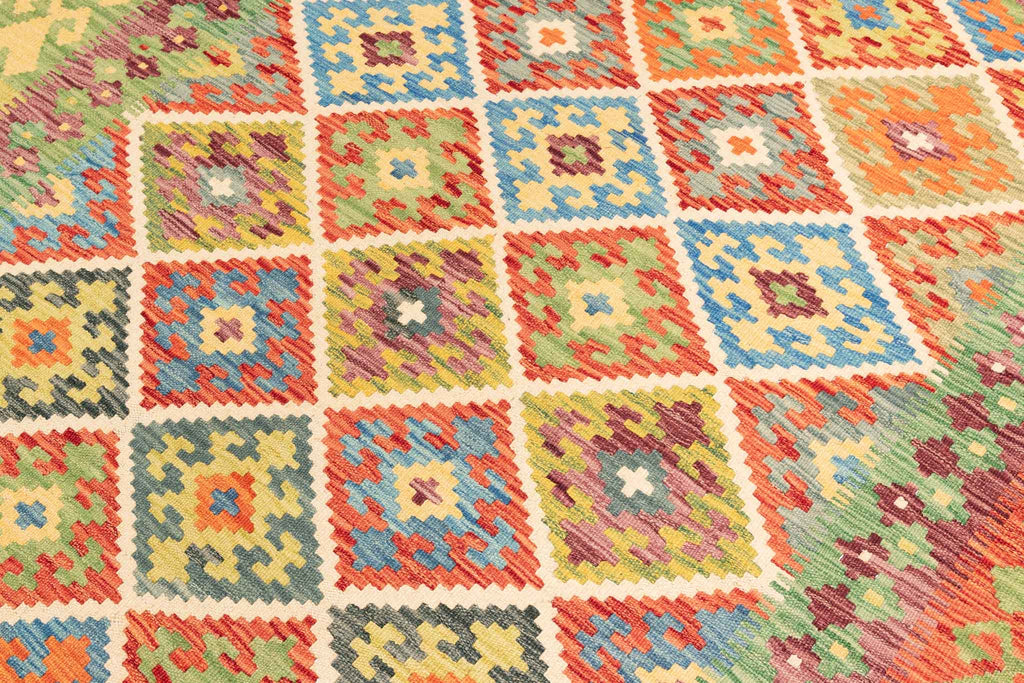 Handgewebter Kelim-Teppich aus Schurwolle, 177 × 243 cm