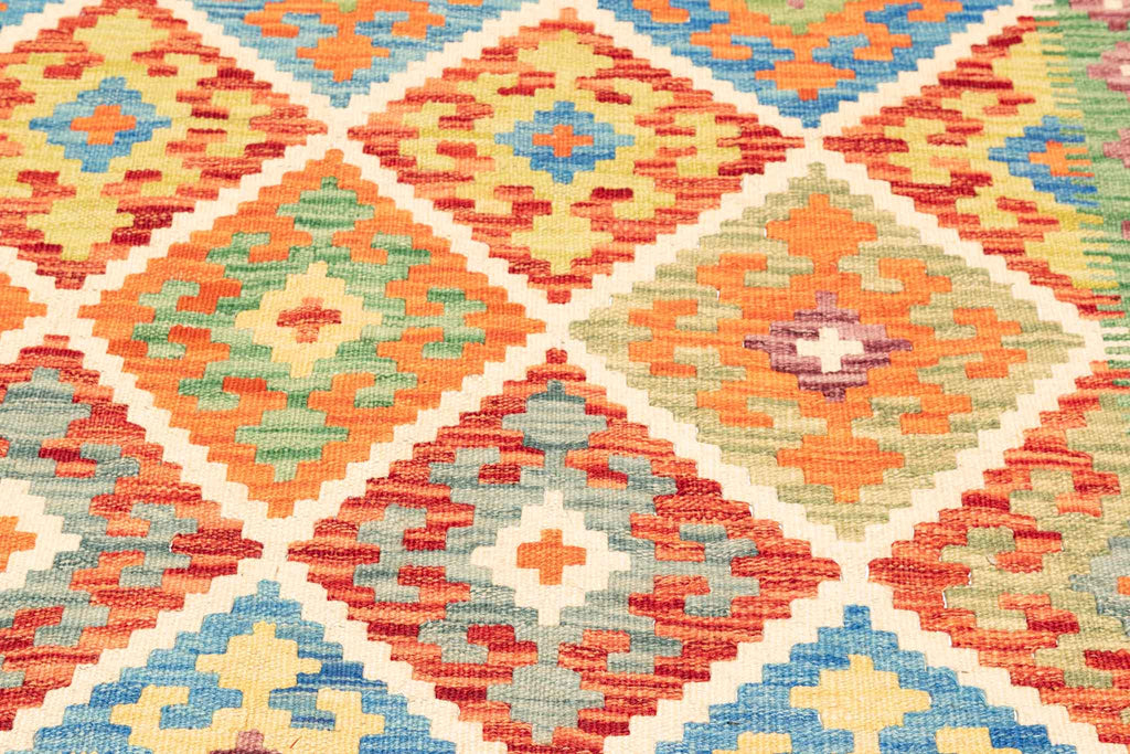 Handgewebter Kelim-Teppich aus Schurwolle, 177 × 243 cm