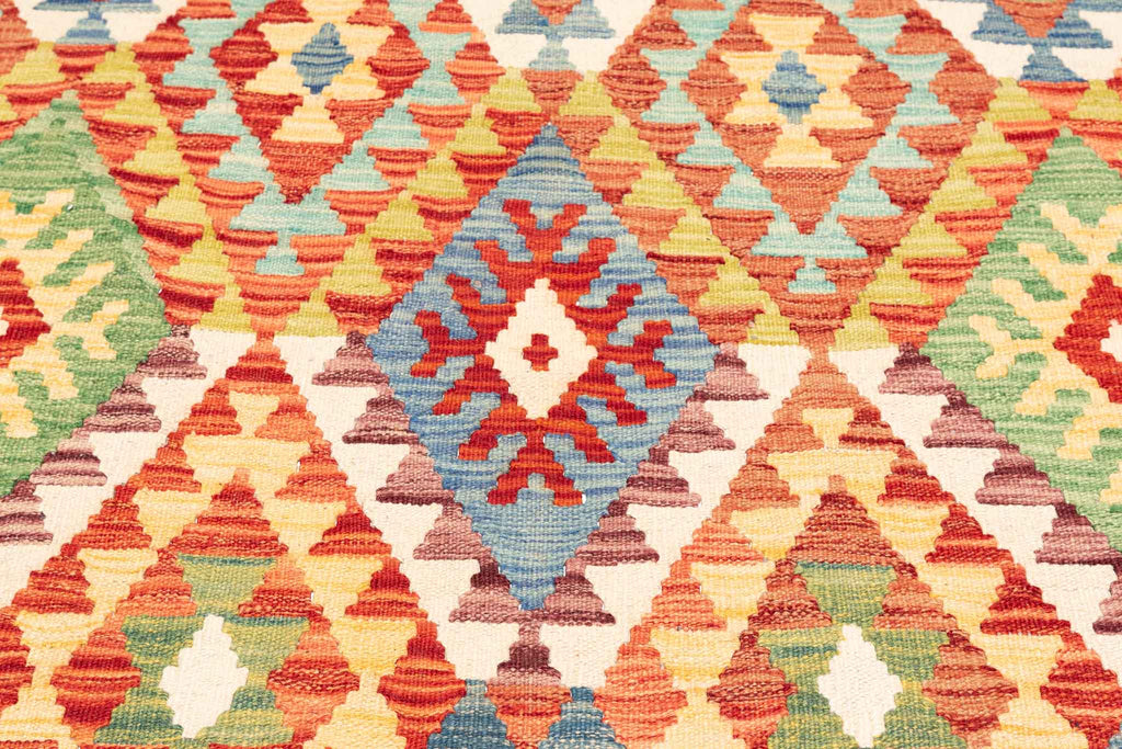 Handgewebter Kelim-Teppich aus Schurwolle, 176 × 242 cm