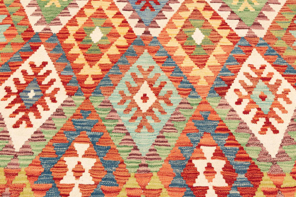 Handgewebter Kelim-Teppich aus Schurwolle, 176 × 242 cm