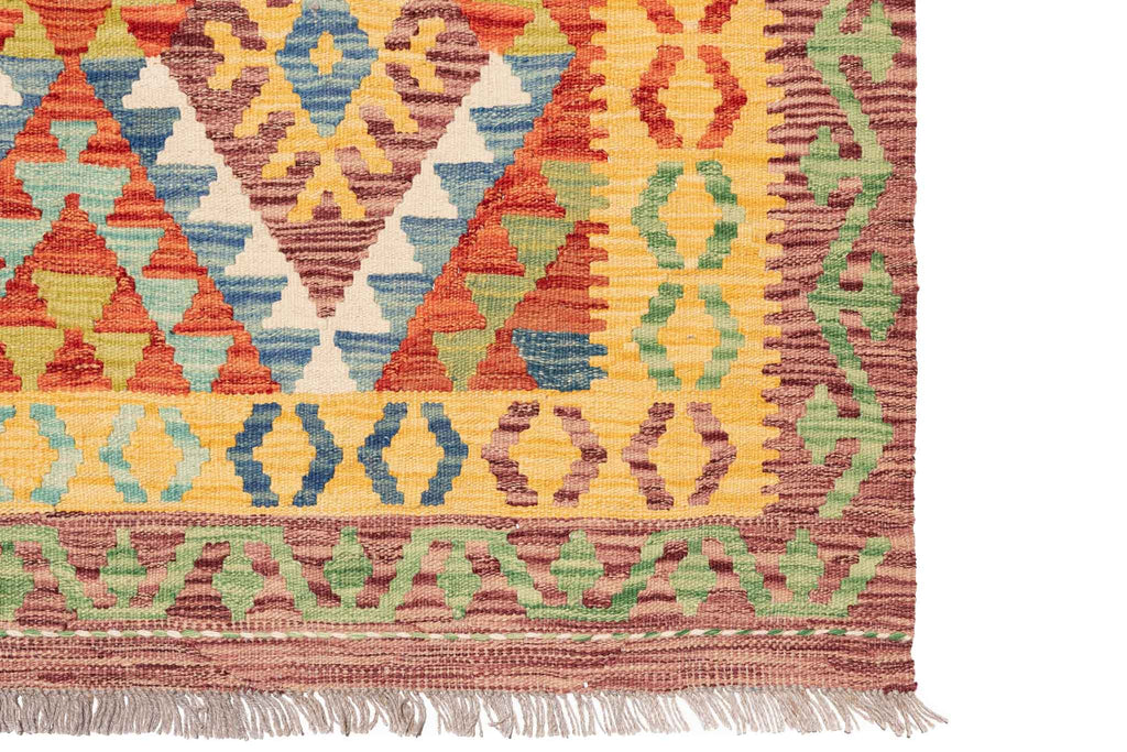 Handgewebter Kelim-Teppich aus Schurwolle, 176 × 242 cm
