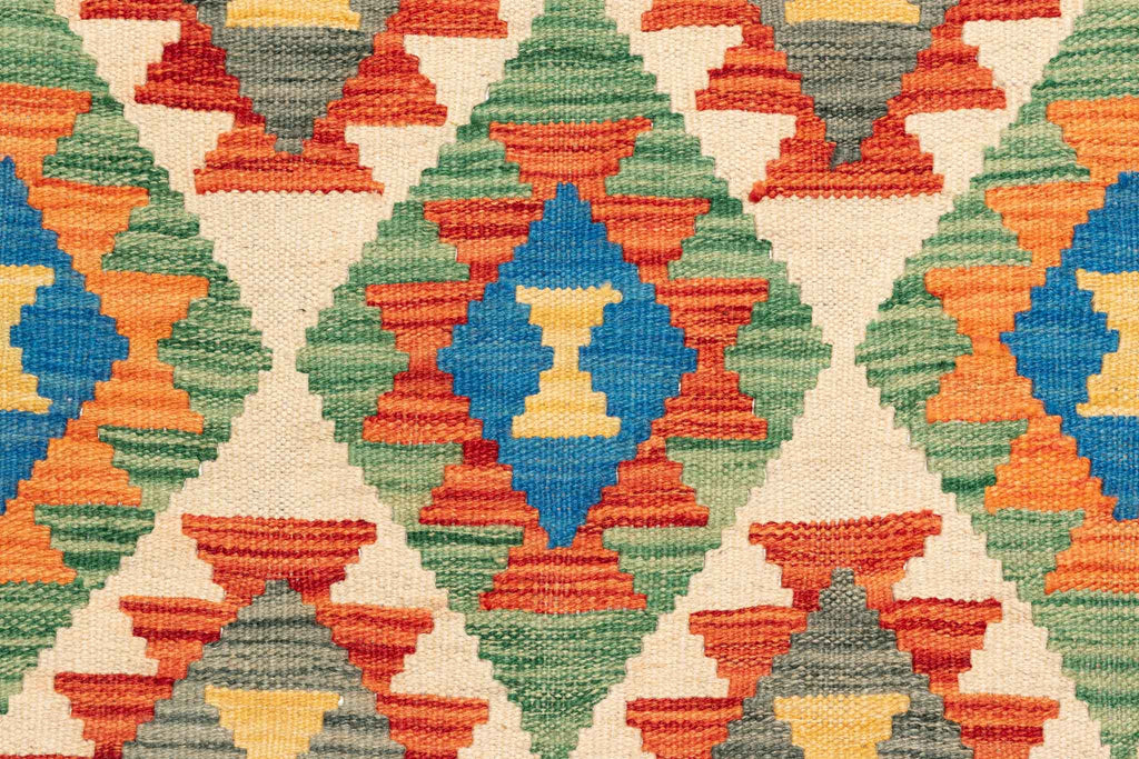 Handgewebter Kelim-Teppich aus Schurwolle, 168 × 236 cm