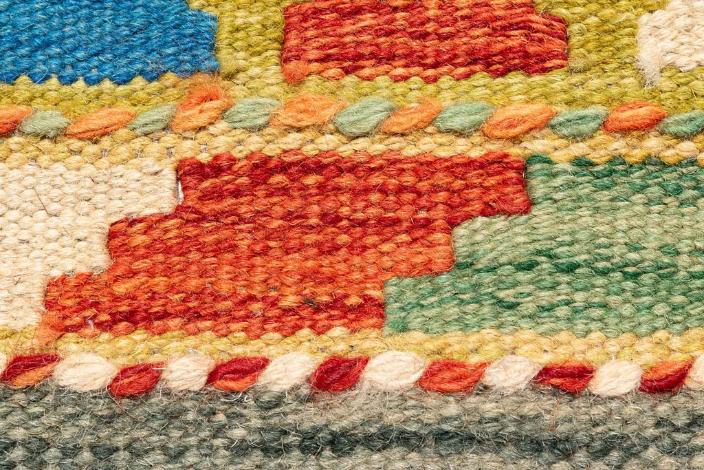 Handgewebter Kelim-Teppich aus Schurwolle, 168 × 236 cm
