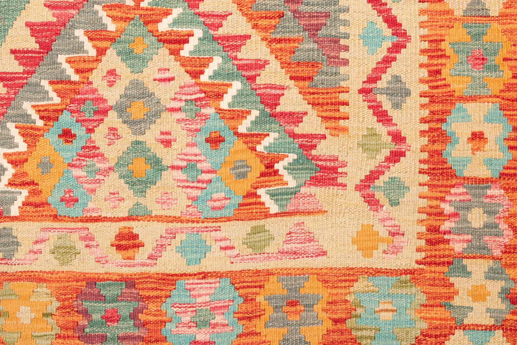 Handgewebter Kelim-Teppich aus Schurwolle, 153 × 245 cm