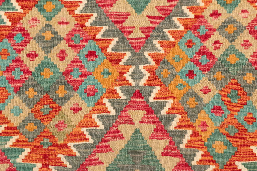 Handgewebter Kelim-Teppich aus Schurwolle, 153 × 245 cm