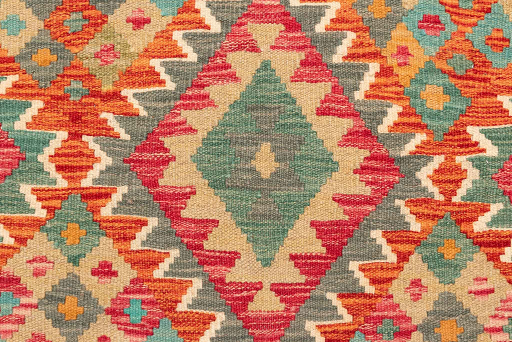 Handgewebter Kelim-Teppich aus Schurwolle, 153 × 245 cm