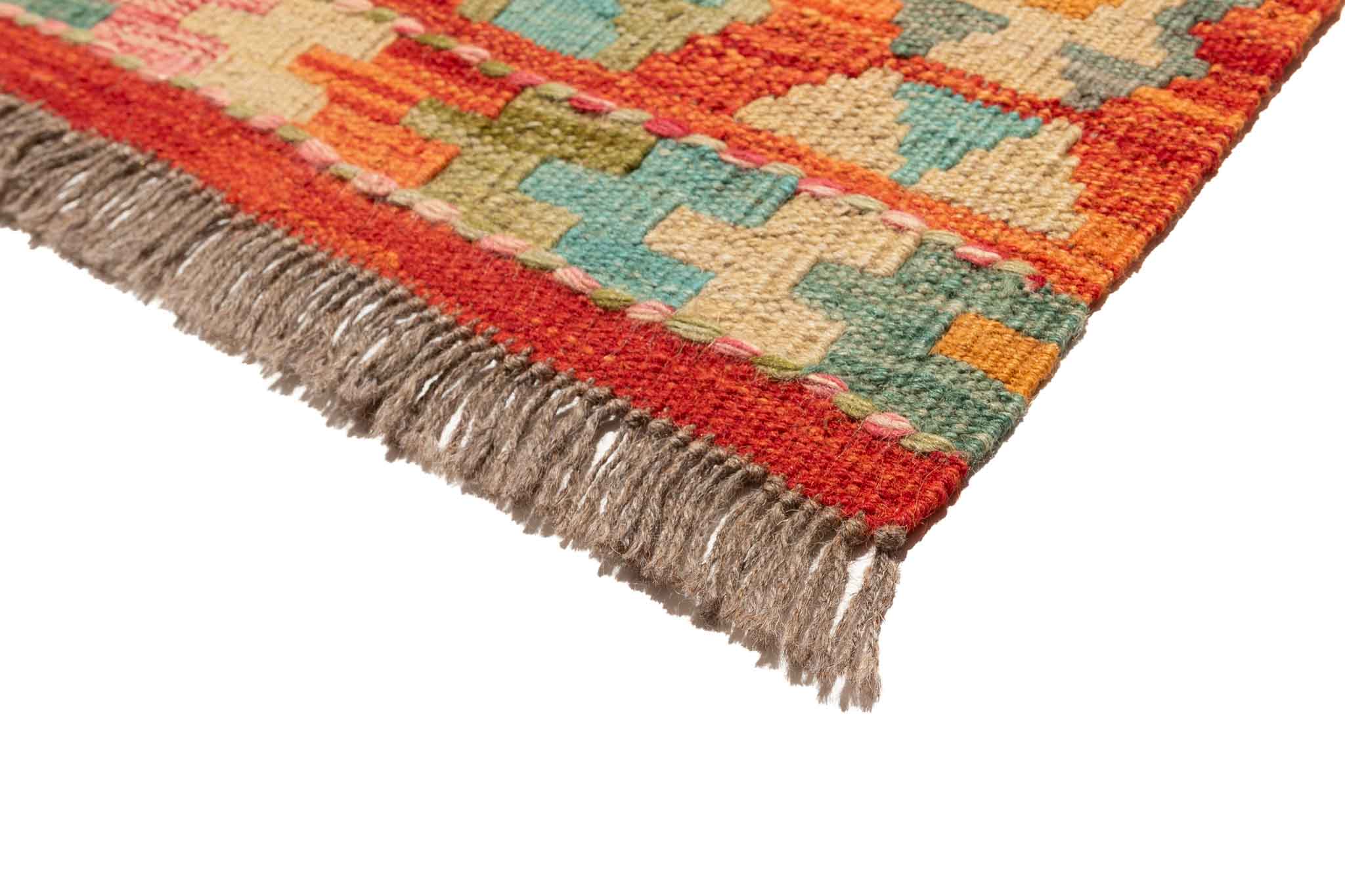 Handgewebter Kelim-Teppich aus Schurwolle, 153 × 245 cm
