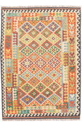 Handgewebter Kelim-Teppich aus Schurwolle, 172 × 243 cm