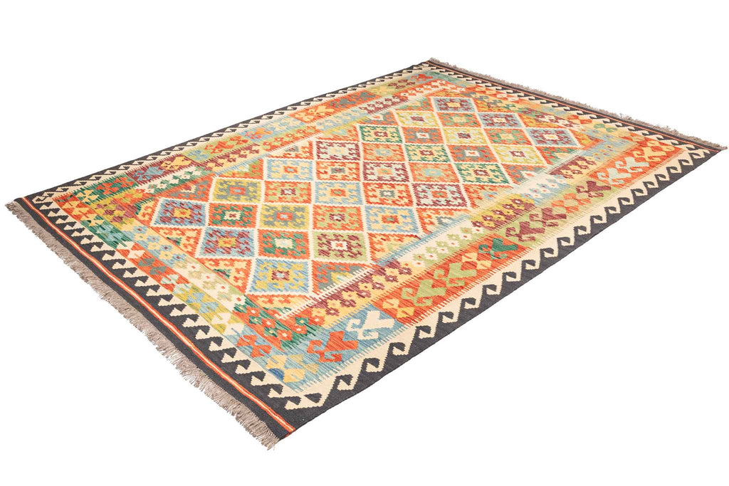 Handgewebter Kelim-Teppich aus Schurwolle, 172 × 243 cm