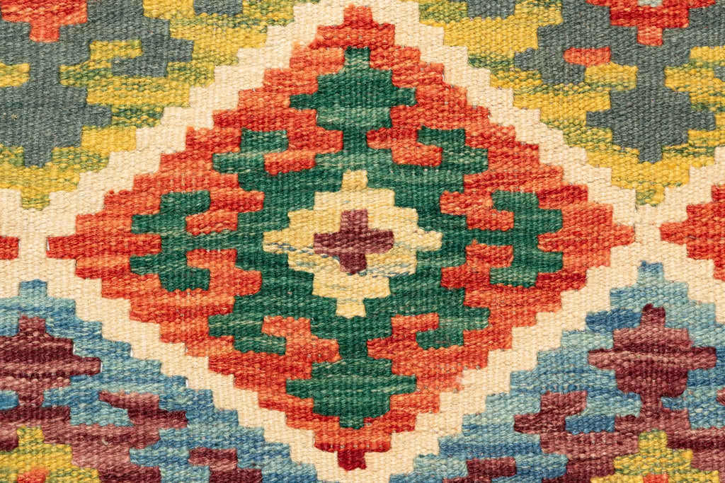 Handgewebter Kelim-Teppich aus Schurwolle, 172 × 243 cm