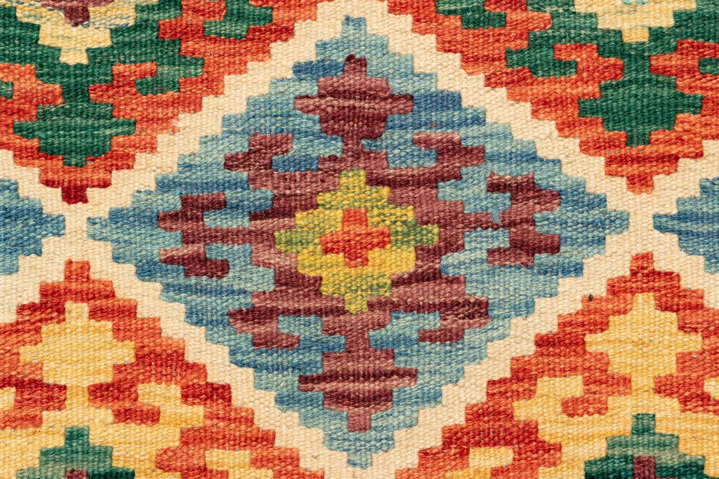 Handgewebter Kelim-Teppich aus Schurwolle, 172 × 243 cm