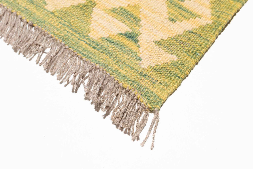 Handgewebter Kelim-Teppich aus Schurwolle, 202 × 304 cm