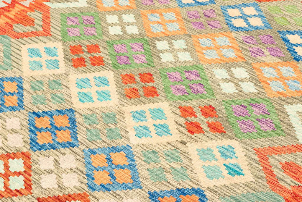 Handgewebter Kelim-Teppich aus Schurwolle, 192 × 295 cm