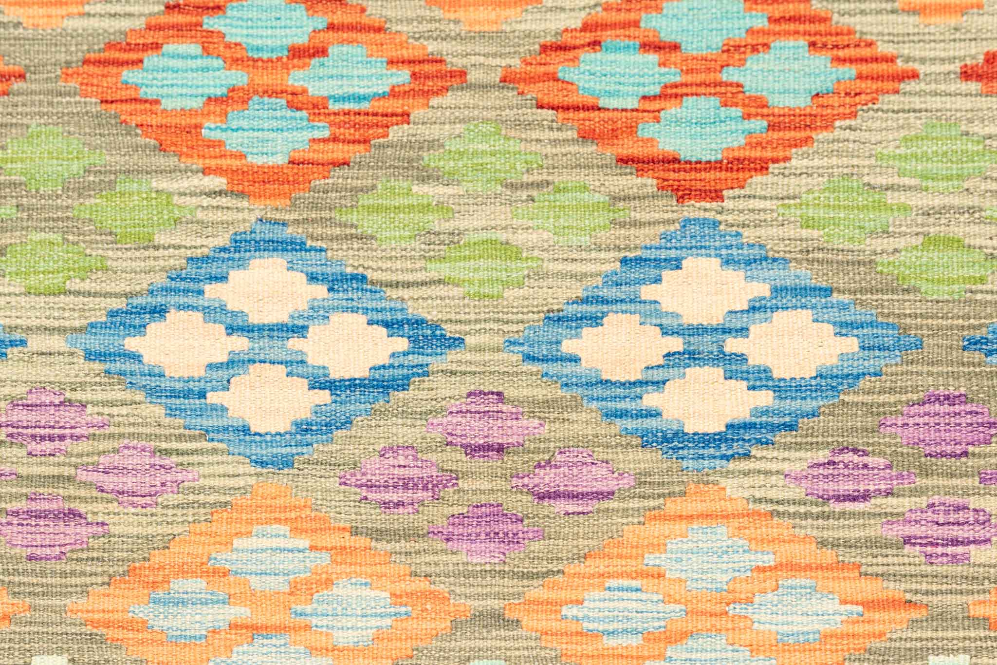 Handgewebter Kelim-Teppich aus Schurwolle, 192 × 295 cm