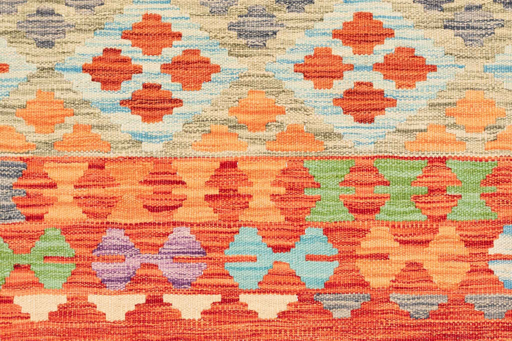 Handgewebter Kelim-Teppich aus Schurwolle, 192 × 295 cm