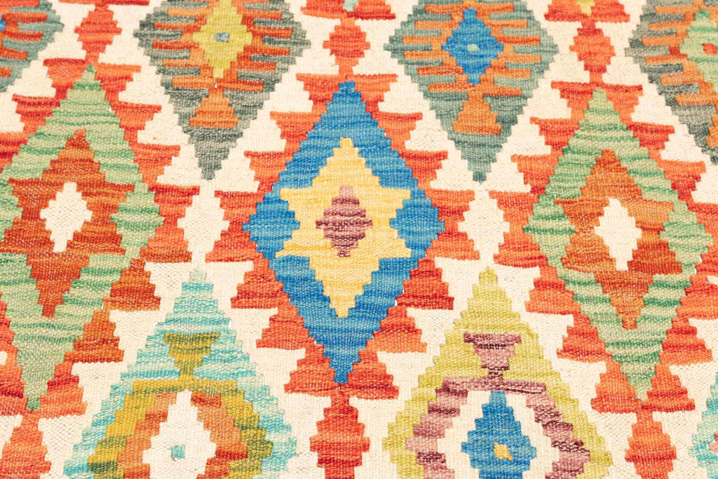 Handgewebter Kelim-Teppich aus Schurwolle, 209 × 292 cm