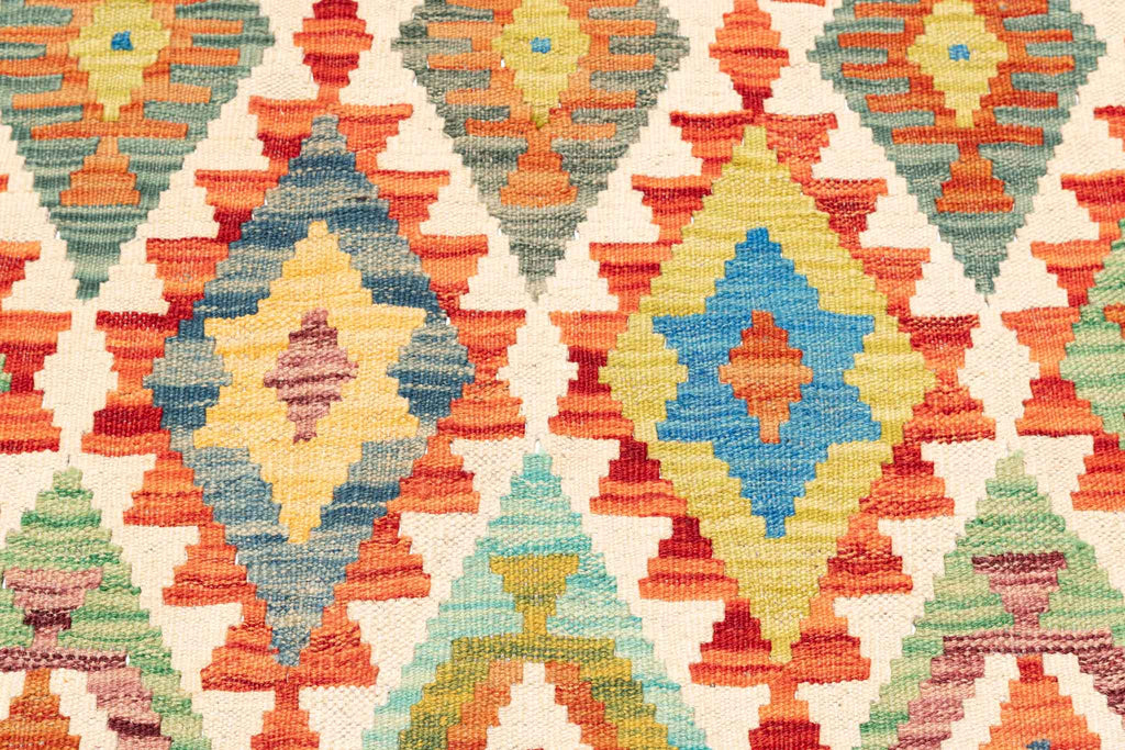 Handgewebter Kelim-Teppich aus Schurwolle, 209 × 292 cm