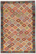 Handgewebter Kelim-Teppich aus Schurwolle, 194 × 293 cm