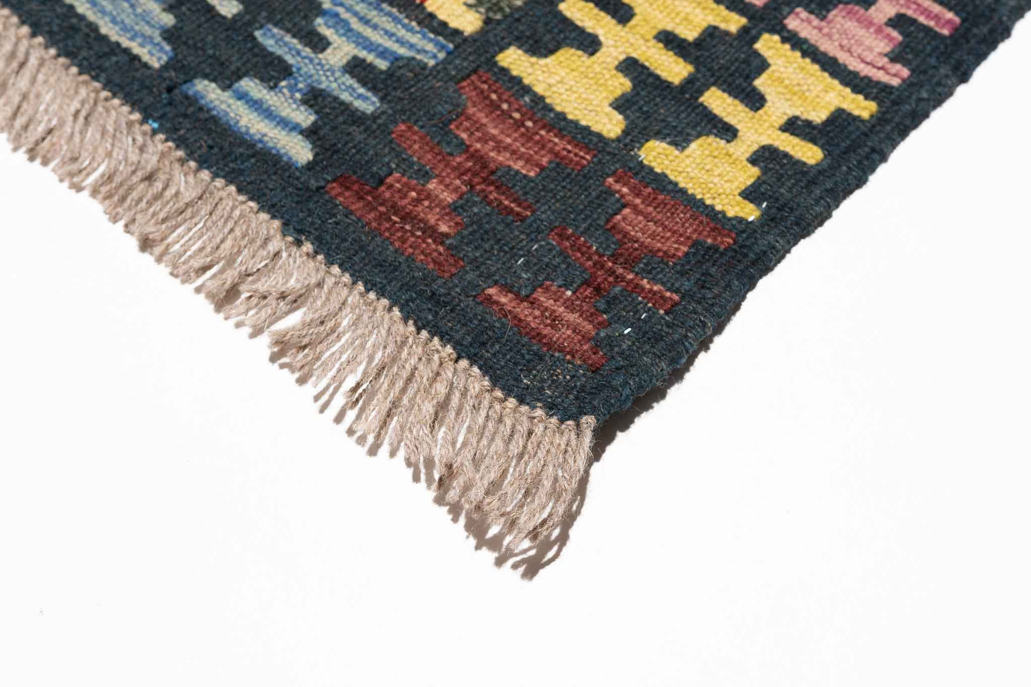 Handgewebter Kelim-Teppich aus Schurwolle, 194 × 293 cm