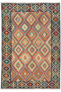 Handgewebter Kelim-Teppich aus Schurwolle, 207 × 300 cm