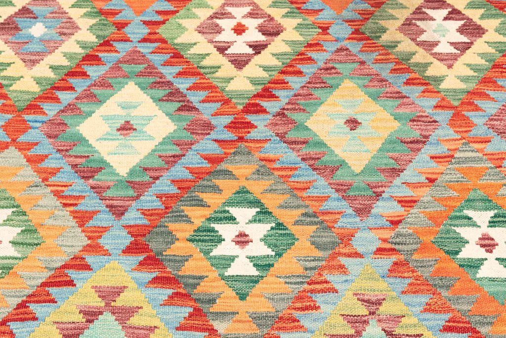 Handgewebter Kelim-Teppich aus Schurwolle, 207 × 300 cm