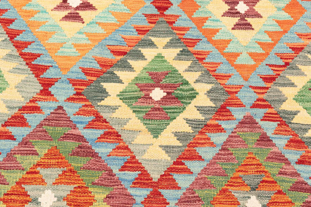 Handgewebter Kelim-Teppich aus Schurwolle, 207 × 300 cm