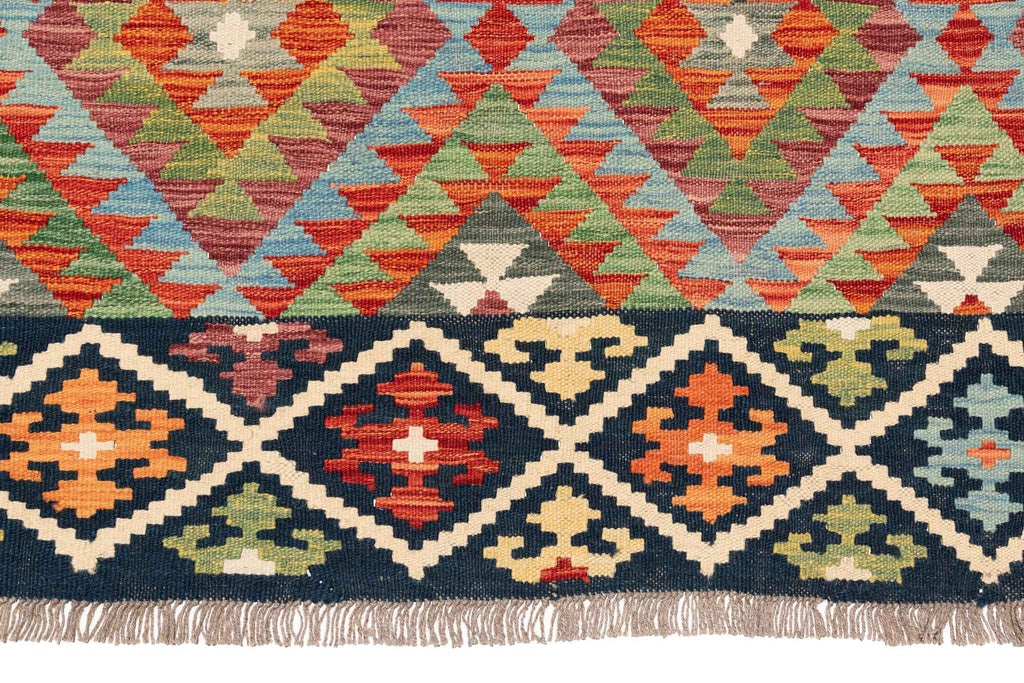 Handgewebter Kelim-Teppich aus Schurwolle, 207 × 300 cm