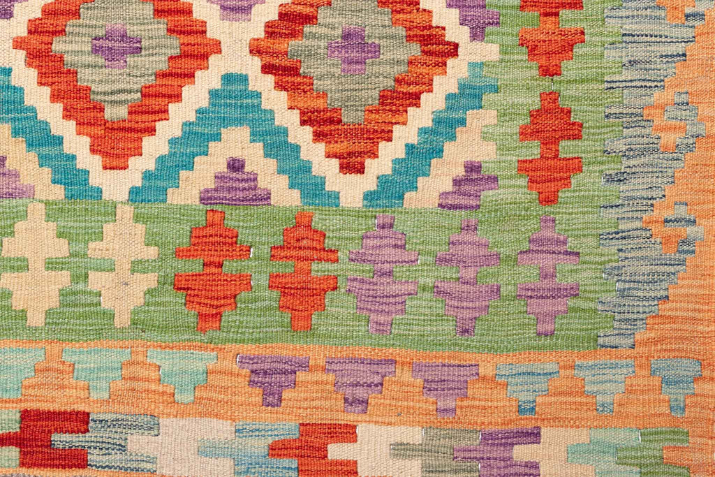 Handgewebter Kelim-Teppich aus Schurwolle, 262 × 352 cm