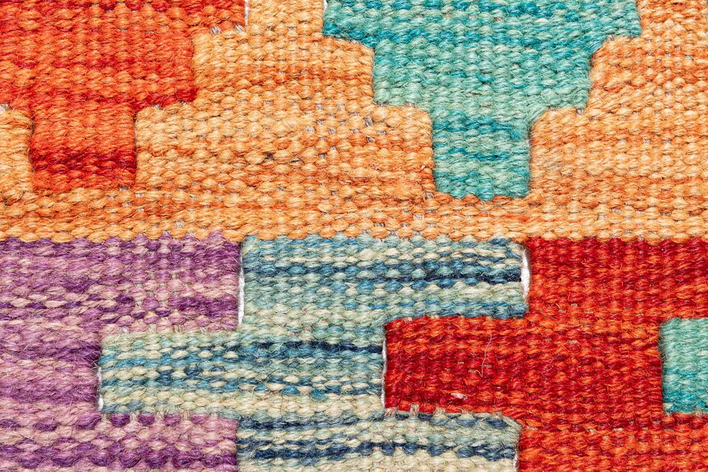 Handgewebter Kelim-Teppich aus Schurwolle, 262 × 352 cm