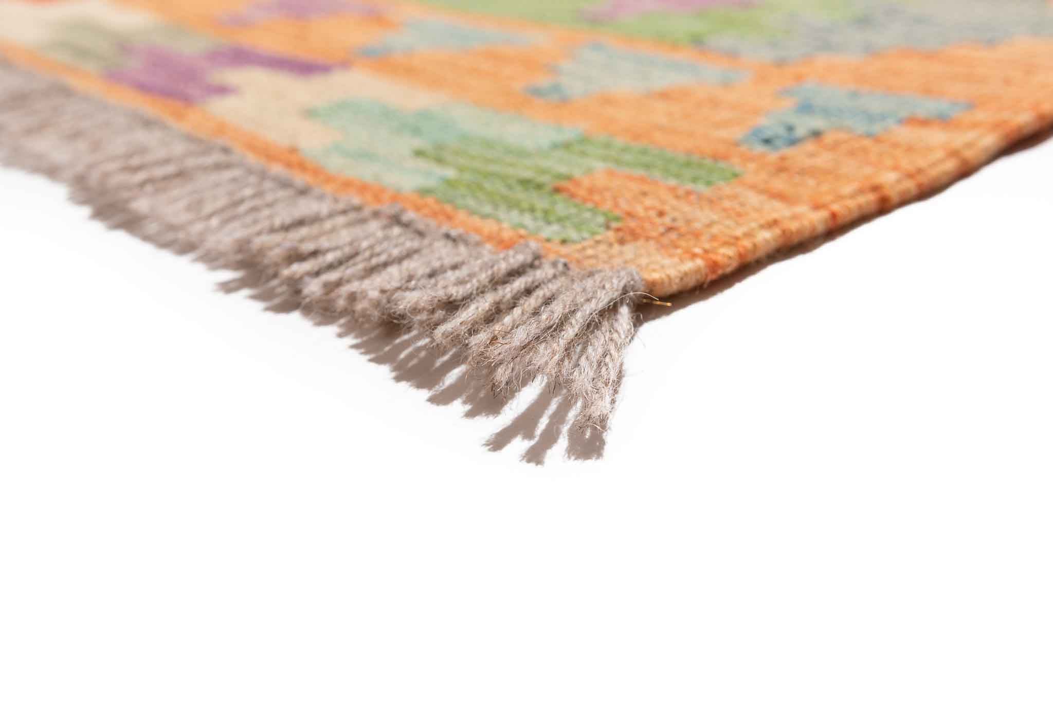 Handgewebter Kelim-Teppich aus Schurwolle, 262 × 352 cm