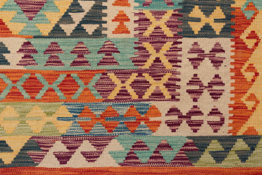 Handgewebter Kelim-Teppich aus Schurwolle, 251 × 347 cm