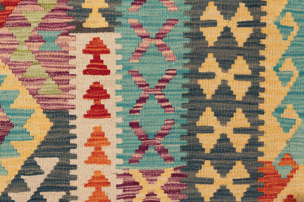 Handgewebter Kelim-Teppich aus Schurwolle, 251 × 347 cm