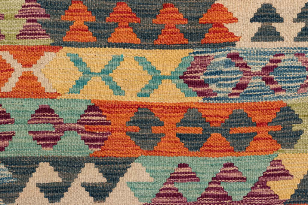 Handgewebter Kelim-Teppich aus Schurwolle, 251 × 347 cm