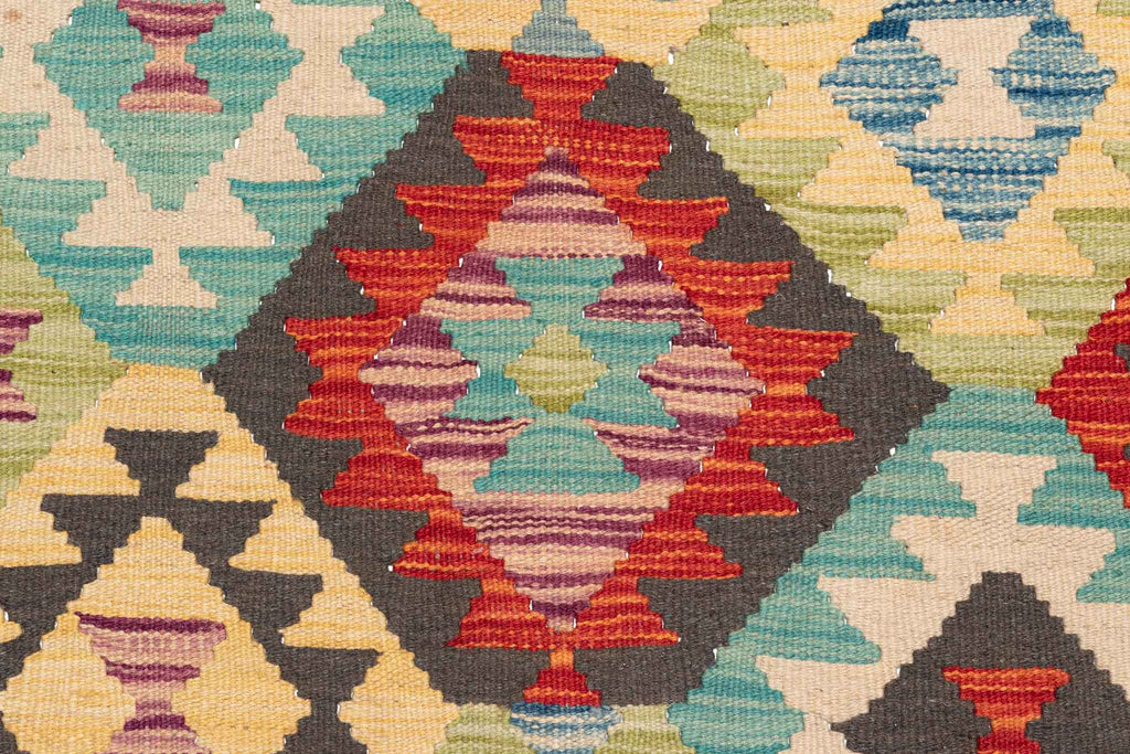 Handgewebter Kelim-Teppich aus Schurwolle, 251 × 347 cm