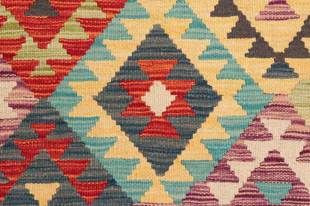 Handgewebter Kelim-Teppich aus Schurwolle, 251 × 347 cm