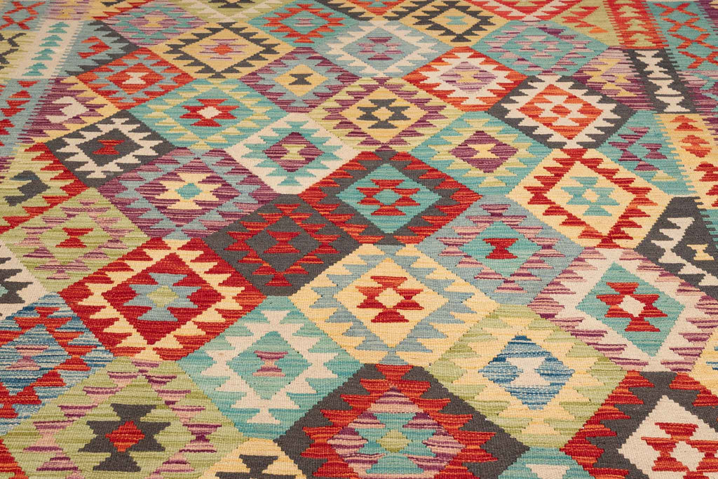 Handgewebter Kelim-Teppich aus Schurwolle, 251 × 347 cm