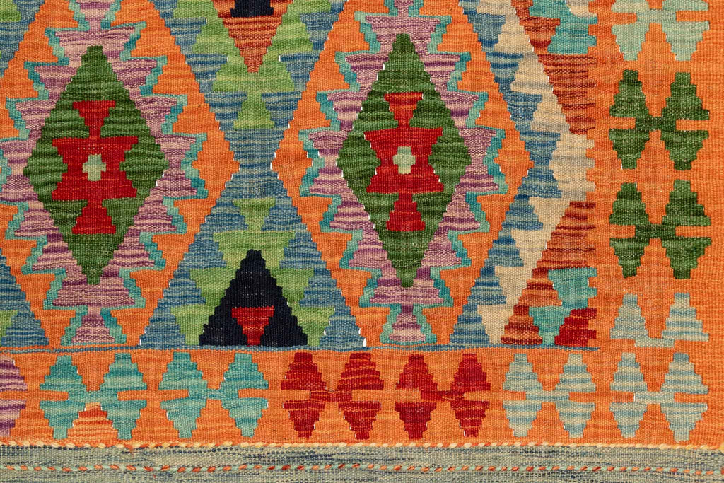 Handgewebter Kelim-Teppich aus Schurwolle, 102 × 157 cm
