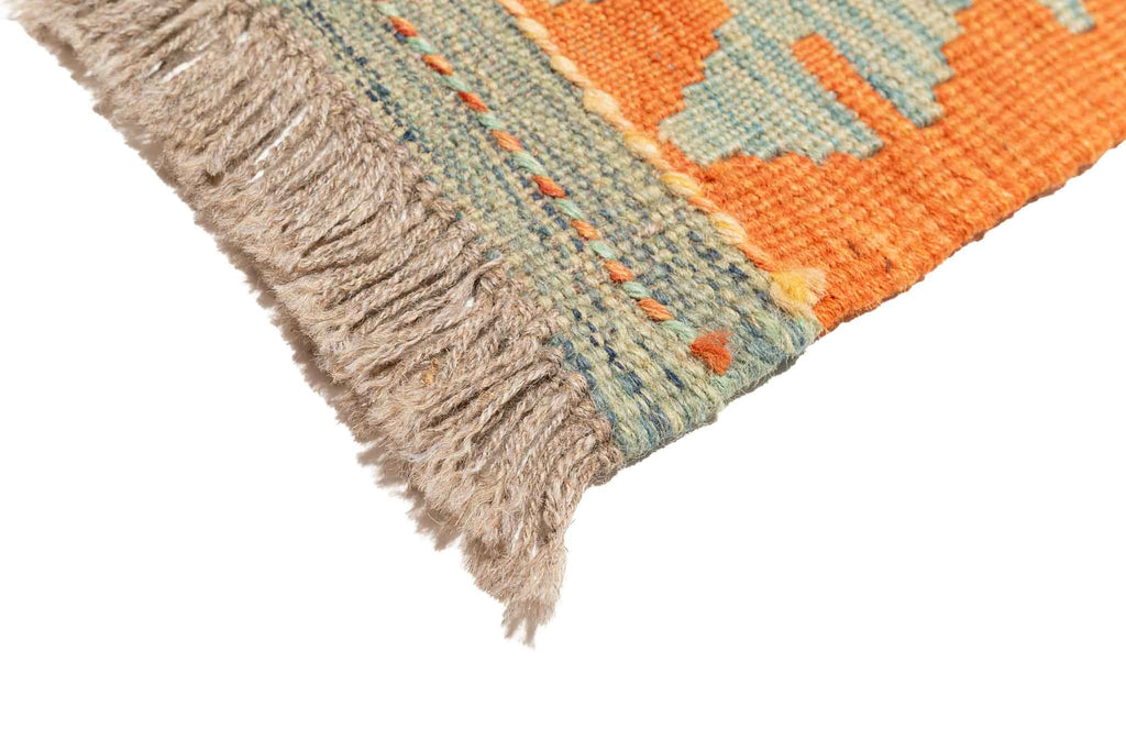 Handgewebter Kelim-Teppich aus Schurwolle, 102 × 157 cm