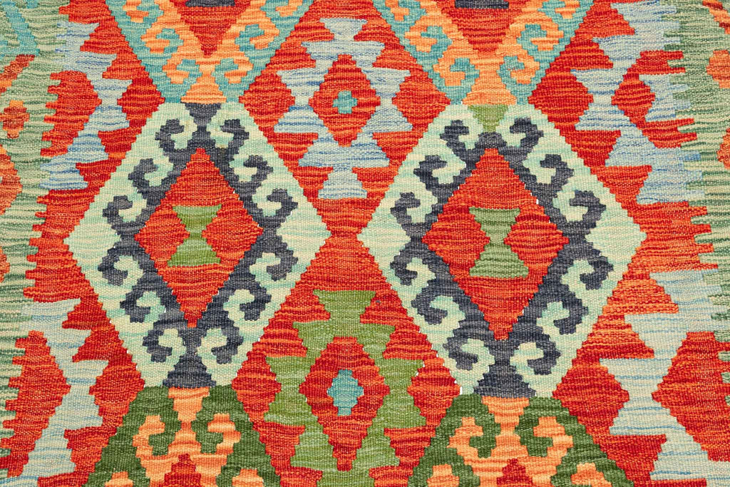 Handgewebter Kelim-Teppich aus Schurwolle, 107 × 149 cm
