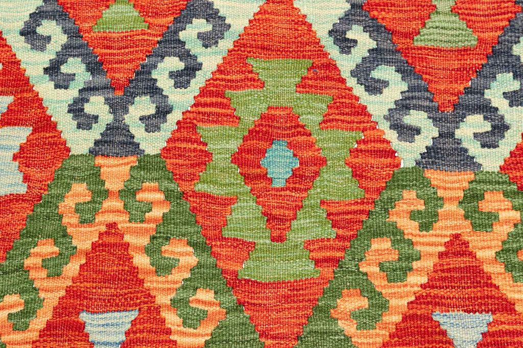 Handgewebter Kelim-Teppich aus Schurwolle, 107 × 149 cm